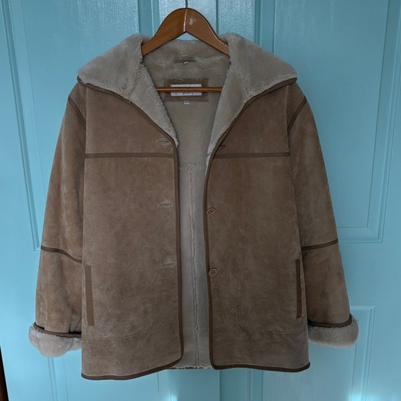 Jones New York Jackets & Blazers - Vintage Jones New York Sport Suede Outer Faux Fur Inner Jacket